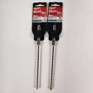 lot 30 image: Lot Of Two New Milwaukee Drill Bits SDS Plus Screw Install Drill Bits 532 x 7 Concrete