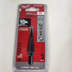 lot 43 image: New Milwaukee Cobalt Step Drill Bit 48-89-9281 18-12 13 Hole Sizes