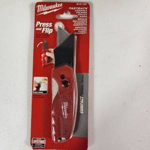 lot 50 image: New Milwaukee Fastback Compact Folding Utility Knife Press And Flip 48-22-1500
