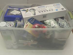 lot 15 image: Full Bin Mixed Items - Reading Glasses - Fittings - LED Candles and More - mixed Condition
