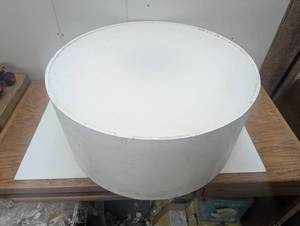 lot 21 image: 26.5 Round Store Display Block - Plexi Glass Top For Lighting Inside - Great for Pictures