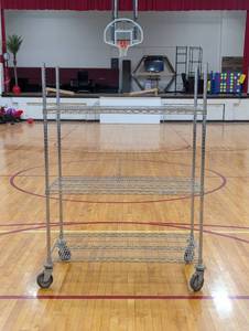 lot 63 image: Heavy Duty Rolling Rack - 48W x 24D x 68H - Heavy Duty 5 Casters - 3 Shelves