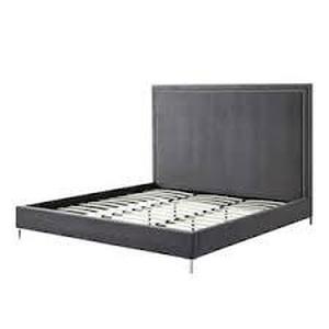 InspiredHome Samuele Espresso PU Leather Nailhead Trim Platform Queen Bed