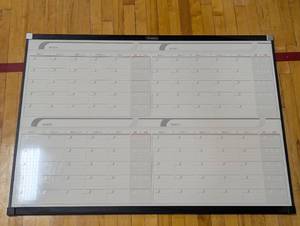lot 68 image: 48 x 34.5 Calendar 4 Month White Board - Quartet
