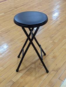lot 70 image: 24 Steel Folding Stool - 12 Seat - Black