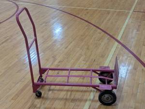 lot 97 image: Platform Dolly - Red Metal - Adjustable Dolly