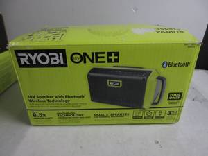 lot 20 image: RYOBI 18V ONE Bluetooth Speaker (Tool-Only) TESTED, WORKS, USED