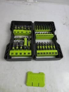 lot 22 image: Ryobi - AR2040 - Impact Rated Driving Kit -  CLIP IS BROKEN TO SHUT CASE, NEW