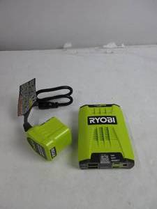 lot 31 image: RYOBI ONE 18V 120-Watt 12V Automotive Power Inverter with Dual USB Ports OPEN PACK, TESTED, WORKS, USED