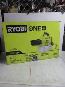 lot 41 image: RYOBI ONE 18-Volt Lithium-Ion Cordless Mister with 2.0 Ah Battery and Charger Included TESTED, WORKS, USED