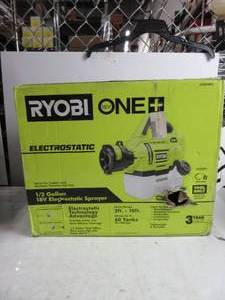 lot 42 image: RYOBI ONE 18V Cordless Electrostatic 0.5 Gal. Sprayer (Tool Only) TESTED, WORKS, USED
