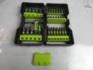 lot 57 image: Ryobi - AR2040 - Impact Rated Driving Kit - BOX CLIP IS BROKEN, NO PACKAGING, BITS ARE SLIGHTLY USED