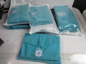 lot 72 image: ICEWRAPS (QTY 1) 12x21 Extra Large Ice Pack and  ( QTY 3) 10 X 14ONE WITHOUT BAG Soft Fabric Cover  Clay Ice Pack for Physical Therapy  Soft Ice Packs for Injuries Reusable Blue OPEN PACKS, LIKE NEW