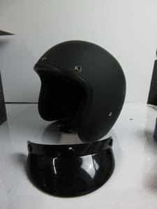 lot 91 image: Daytona Helmets Motorcycle Open Face Helmet Cruiser- Dull Black, DOT Approved, Medium USED