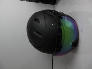 lot 110 image: SMITH Survey MIPS Snowboard Helmet with Built in Goggle (Matte Black (ChromaPop Everyday Green Mirror), Large) USED