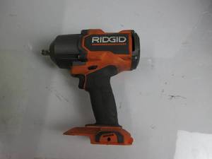 lot 121 image: RIDGID 18V Brushless Cordless 4-Mode 12 in. Mid-Torque Impact Wrench with Friction Ring (Tool Only), Orange TESTED, WORKS, USED