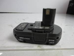 lot 135 image: RYOBI - ONE 18V Lithium-Ion 1.5 Ah Battery - PBP002 TESTED, WORKS, USED