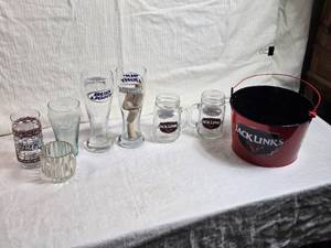 lot 246 image: Glassware Collection with Coca-Cola and Jack Links Branding and Jack Links Bucket