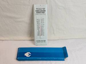 lot 303 image: Vintage Farmers & Merchants Insurance Agency Thermometer with Original Box