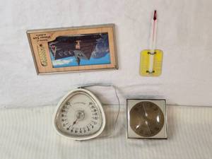 lot 304 image: Vintage Thermometers and Humidity Gauges Including Springfield Thermometer