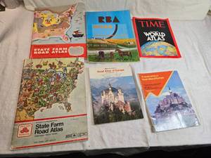 lot 317 image: Vintage Road and World Atlases