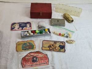 lot 326 image: Sewing Kit with Needle Books and Thimbles