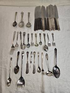 lot 334 image: Vintage Silverware Collection Some are stainless, others have silver plating