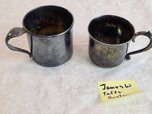 lot 344 image: James W. Tufts Silver Plated Vintage Cup and other Silver Plate Cup