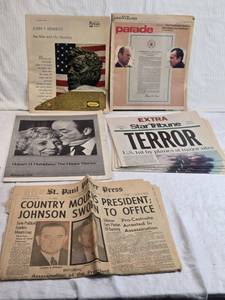lot 362 image: Lot of Historical Newspapers and Magazines Featuring Key U.S. Events like assassination of President Kennedy,events of September 11, 2001