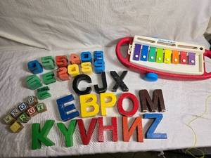 lot 53 image: Colorful Alphabet Blocks and Xylophone Toy