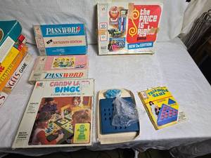lot 76 image: Collection of Vintage Board Games Including Risk, Password and More