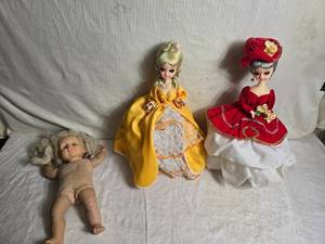 lot 93 image: Vintage Dolls - Two Korean Made, One Baby Doll