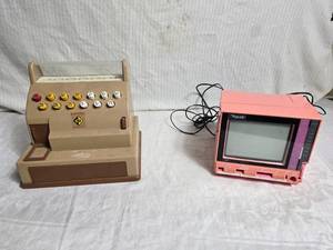lot 95 image: Vintage Toy Cash Register & Rhapsody Black and White TV Set