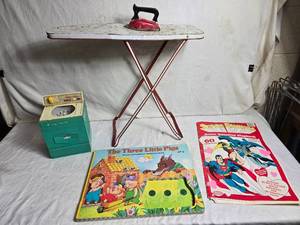 lot 102 image: Vintage Toy Ironing Board, Suzy Homemaker Washer & Childrens Book