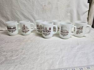 lot 177 image: Belview State Bank Commemorative Milk Glass Mugs