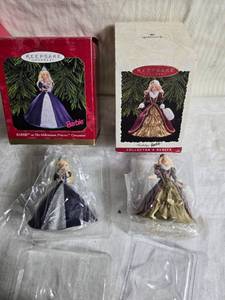 lot 199 image: Hallmark Keepsake Barbie Ornaments - Millennium Princess & Holiday Barbie