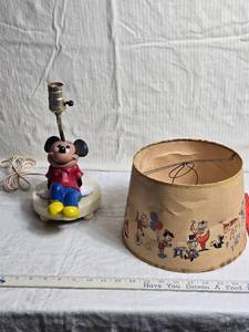 lot 204 image: Mickey Mouse Lamp with Disney Lampshade