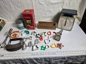 lot 237 image: Collection of Vintage Kitchen Utensils and Cookie Cutters, Similac Can and More