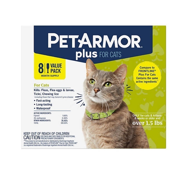 lot 144 image: NEW PetArmor Plus Flea & Tick Protection for Cats, 8-Month Supply
