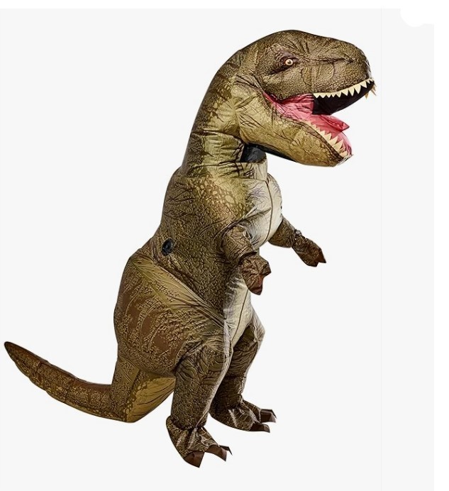 lot 217 image: NEW Rubies Inflatable Dinosaur Costume For Adults, One Size Fits Most - Jurassic World T-Rex