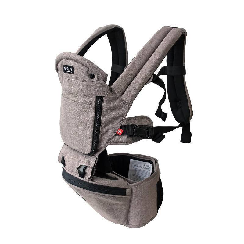 lot 311 image: MiaMily Hipster Plus Baby Carrier - 6 Carry Positions - Newborn to Toddler - Lumbar Support - Stone Grey