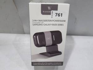 lot 761 image: NEW Wasserstein Wireless Charging Power Bank Charging Stand for Samsung Galaxy Buds