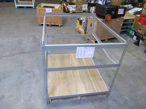 lot 111 image: Adjustable Gray Metal Frame Built to Fit Onto Pallets - Perfect for Projects