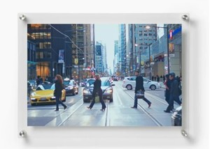 lot 139 image: Wexel Art Cool Modern Frames GMS2127D Double-Panel 21 x 27 Acrylic Floating Frame for 18 x 24 Art & Photo, Silver Wall Mounts