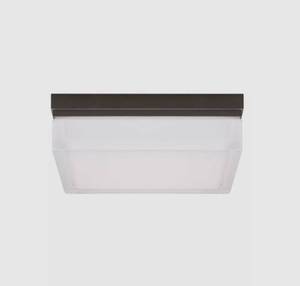 lot 168 image: Tech Lighting Boxie - 120V 23W 1 LED Outdoor Square Mount, Bronze, Frosted Glass