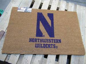 lot 179 image: NEW  Logo Brands 23 x 35 Officially Licensed Outdoor Door Mat - Northwestern Wildcats