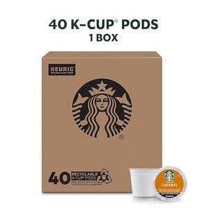 lot 238 image: NEW 40 Count of Starbucks Caramel Flavored Coffee K-Cups - Best By 4-18-25