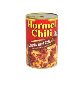 lot 286 image: NEW 12 Pack of HORMEL Chili Chunky Beef No Beans, Shelf-Stable, 15 oz Steel Can