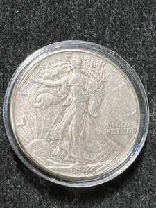 lot 13 image: 1944 US WALKING LIBERTY HALF DOLLAR IN AIRTITE