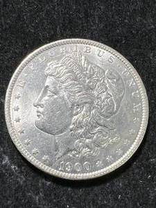 lot 21 image: 1900-O US MORGAN SILVER DOLLAR
